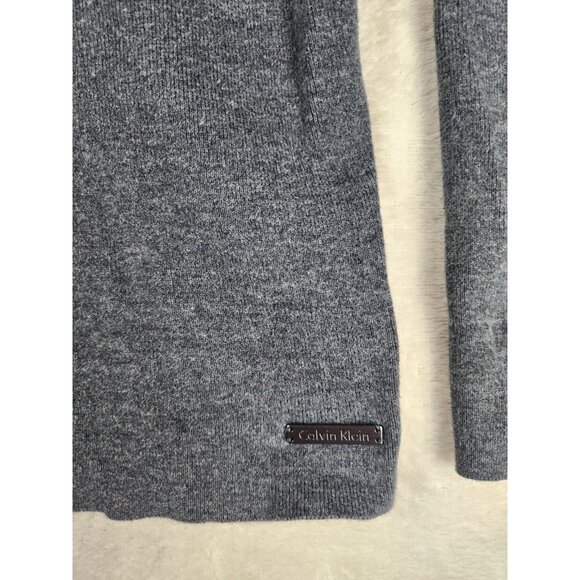Calvin Klein Men's Sweater Size Med Pullover 1/4 Zip Shoulder Patch Cotton Gray - Picture 6 of 13